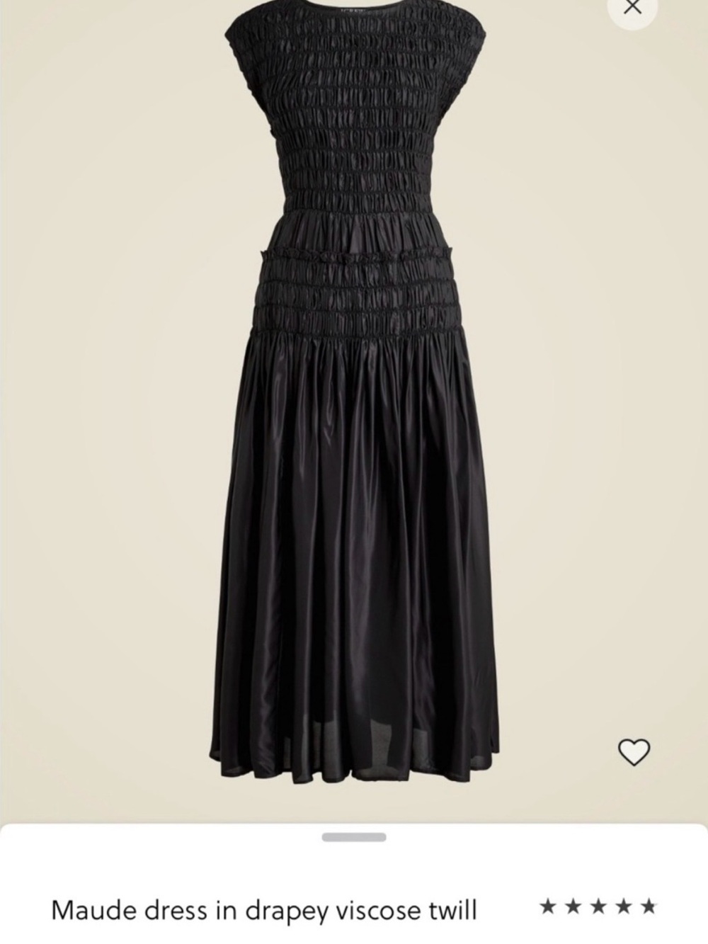 J.Crew Maude Dress in Drapey Viscose Twill Black